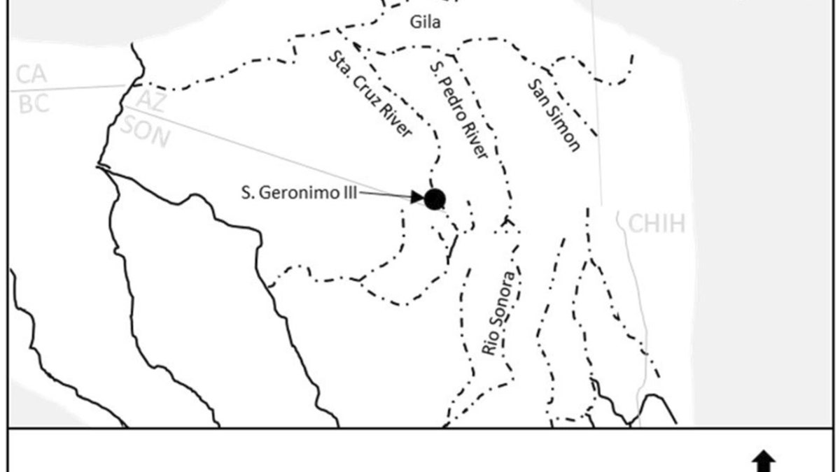 A map displaying where an ancient artifact was discovered