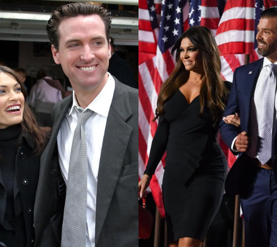 ex flame kimberly guilfoyle, and her first husband gavin newsom appear unrecognizable