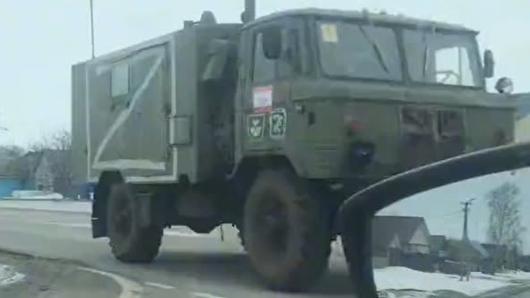 ‘Z’ Symbol on Russian Tanks and Military Vehicles Near Ukraine Border