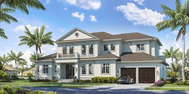 An exterior view of The Lykos Group’s latest Marco Island spec home at 617 Crescent St.
