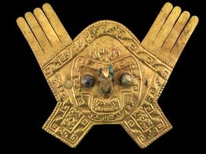 One of many gold artifacts featured in the exhibit “Machu Picchu and the Golden Empires of Peru” at the Boca Raton Museum of Art. The exhibit continues through March 2022.