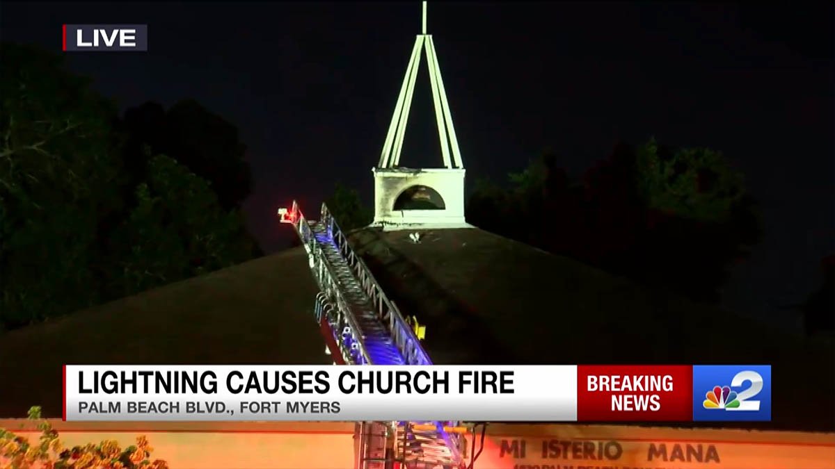 Lightning sparks fire at Lee County church