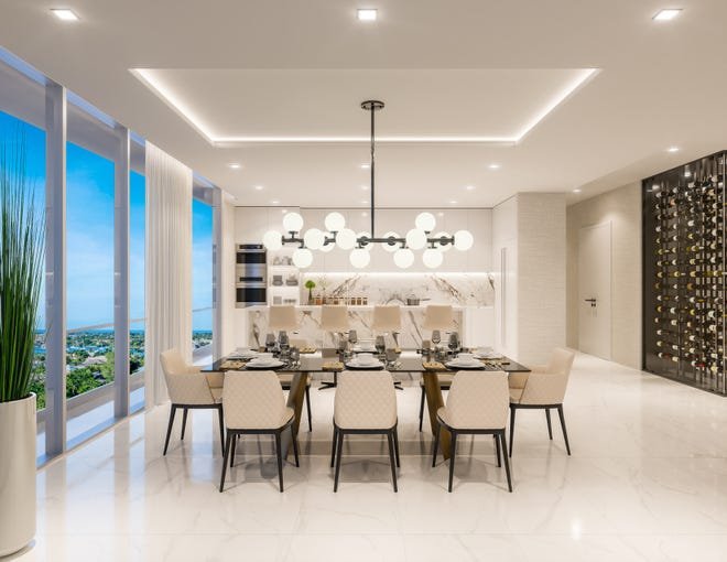 Every 06 floor plan, which are positioned in Aura’s northwest corner, features an open concept layout offering incredible views of downtown Naples, Naples Bay and the Gulf.
