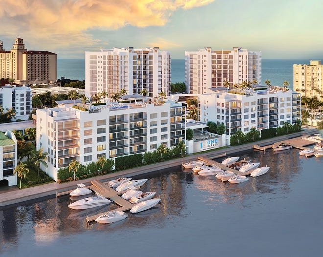 The Bay Residences at One Naples overlook the community’s marina which is located on picturesque Vanderbilt Lagoon.