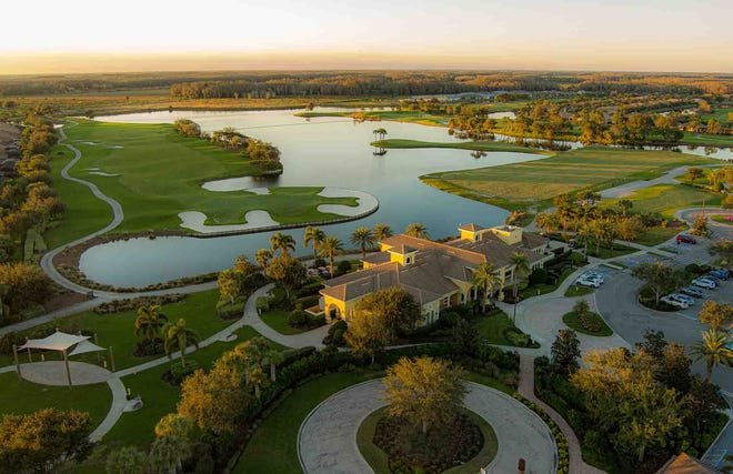Panther Run features 18 picturesque holes amid lakes, rolling fairways, preserves, sand bunkers, sabal palms and a signature finishing hole with the green on a peninsula surrounded by water and bunkers.