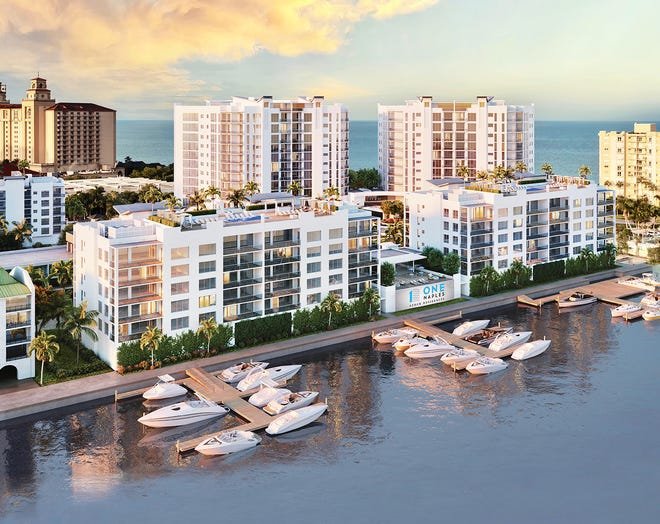 The Bay Residences at One Naples overlook the community’s marina which is located on picturesque Vanderbilt Lagoon.