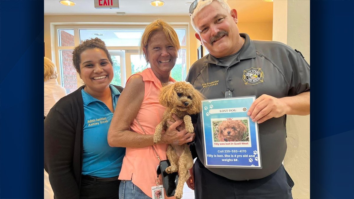Bonita Springs firefighters reunite lost puppy with family after four days