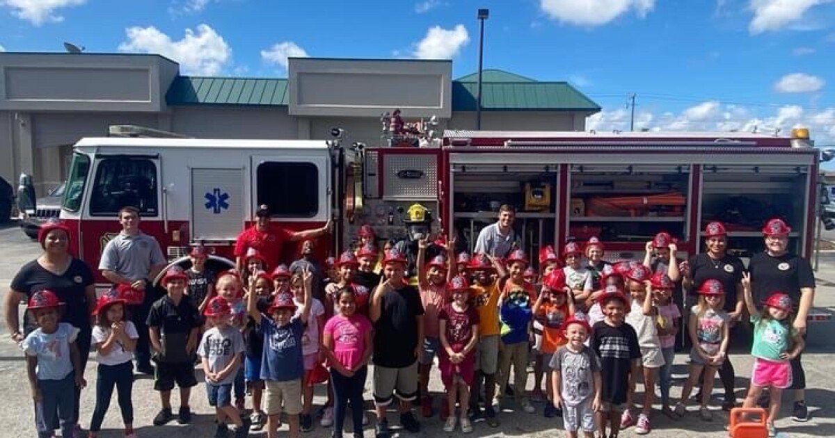 Firefighters visit preschool to teach about fire safety for holiday weekend