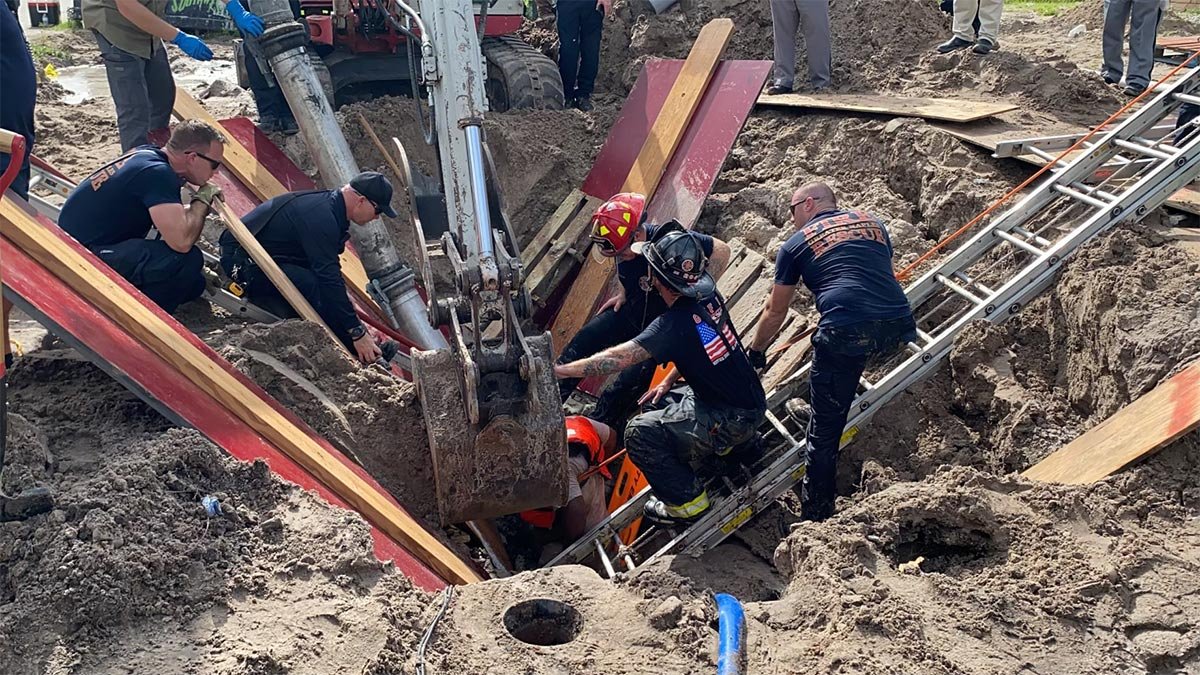 Worker rescued from water-filled hole in Collier County