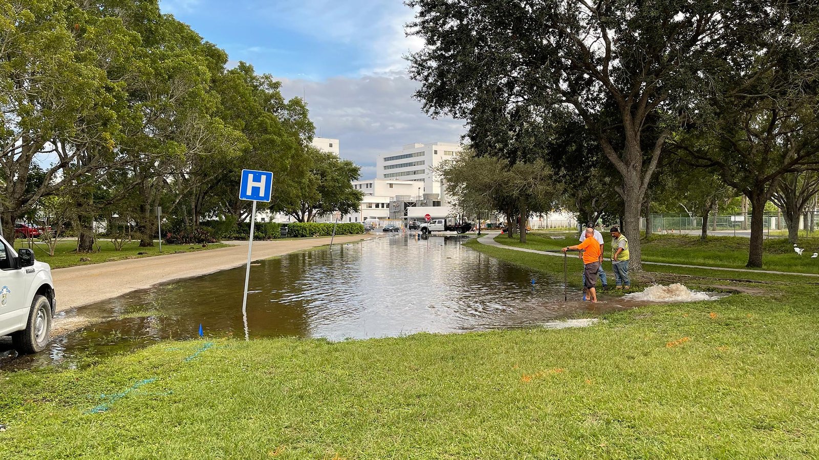 Contractors hit water main near Fort Myers High School